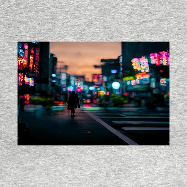 Tokyo City Street View With Neon signs / Tokyo, Japan by Unwind-Art-Work